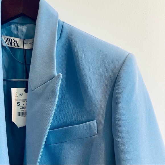 ZARA Sz S Oversized Y2K Jacket Blazer Lined Shoulder Pads NEW WITH TAG - Picture 4 of 13